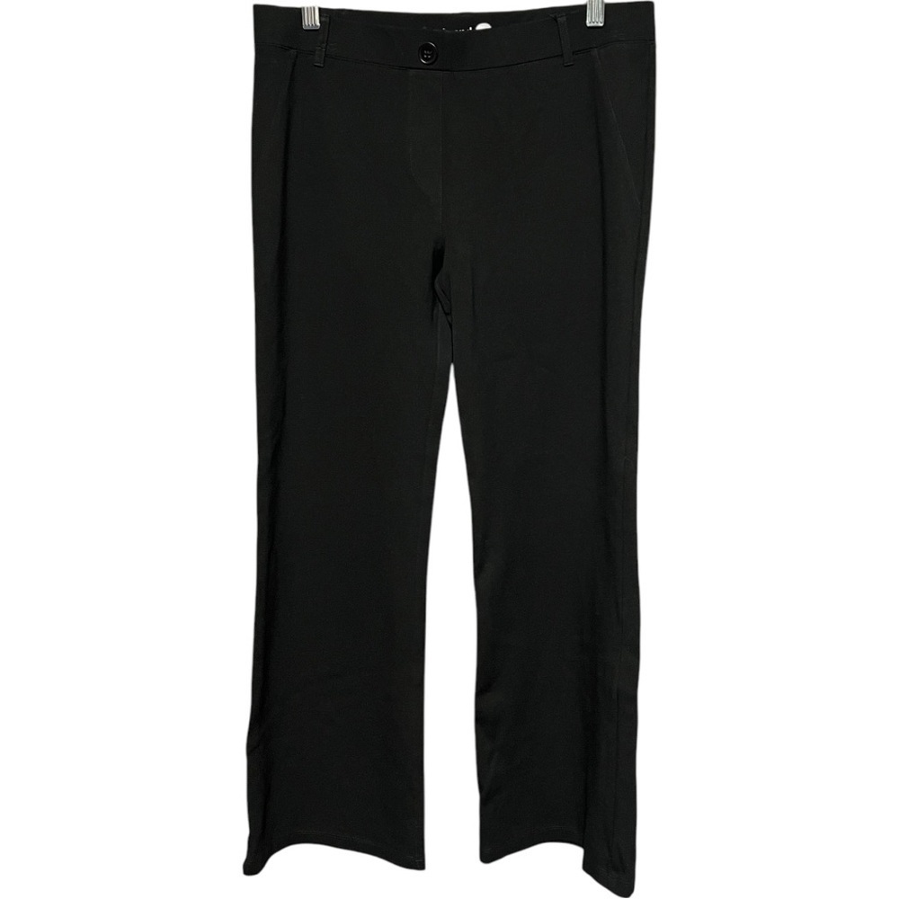 Betabrand Black Ponte Knit Yoga Pants Straight Pull-On Medium Petite